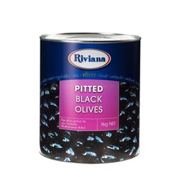 OLIVES BLACK PITTED A10(6) # 2600022 RIVIANA