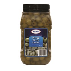 OLIVES GREEN PITTED 2KG(6) # 2600157 RIVIANA
