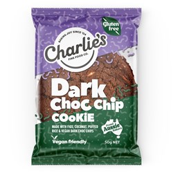 BISCUIT DARK CHOC CHIP PC I/W GF (24 X 50GM) # CF 4025 CHARLIES FINE FOOD