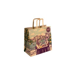 BAG PAPER KRAFT SMALL FLAT HANDLE (280X150X275MM) 250S # BAG-TA-F-S-ISK ISK