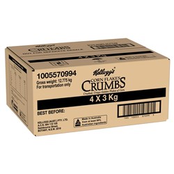 CEREAL CORNFLAKE CRUMBS (4 X 3KG) 12KG # 1005570994 KELLOGGS