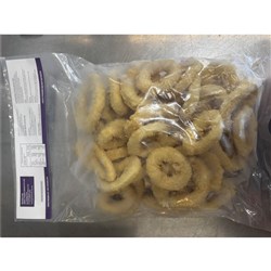 SQUID RINGS NATURAL CRUMBED 1KG(5) # SBSQRNCH OCEAN CHEST