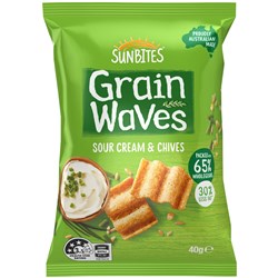 CHIPS SOUR CREAM & CHIVES GRAINWAVES (18 X 40GM) # 320003367 SMITHS