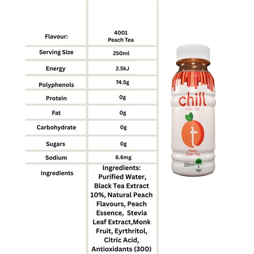 DRINK ICED TEA PEACH (24X250ML) # 4001 CHILL