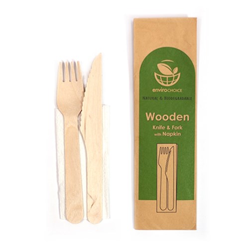 CUTLERY KNIFE FORK NAPKIN SET 400S # EC-WC0835 ENVIROCHOICE