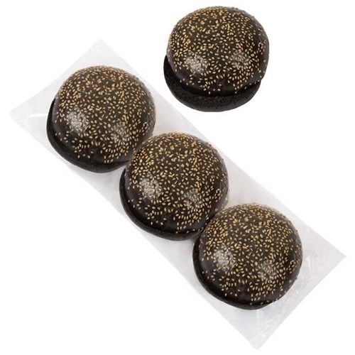 BREAD BUN BLACK SLICED 80GM (15 X 3 X 80GM) # 201402 THE FLOUR SHOP