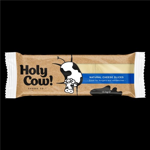 CHEESE SLICES NATURAL TASTY 1.5KG(8) # 3115056 HOLY COW