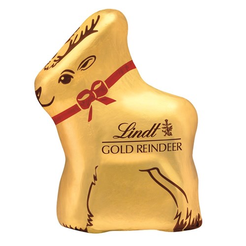 CHOCOLATE MILK MINI GOLD REINDEER CATER PACK 3.67KG # 471002 LINDT