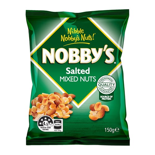 NUTS MIXED ROASTED SALTED NOBBY'S 150GM(12) # 320003379 SMITHS
