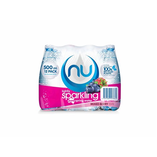 WATER SPARKLING MIXED BERRY ROUND (12 X 500ML) # 4348 NU PURE