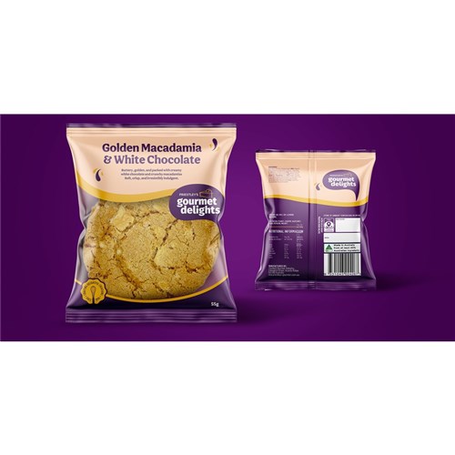 COOKIES GOLDEN MACADAMIA & WHITE CHOC GF (6 X 11 X 55GM) # 1-178 PRIESTLEYS