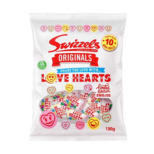 LOLLY LOVE HEARTS (12 X 120GM) SWIZZELS