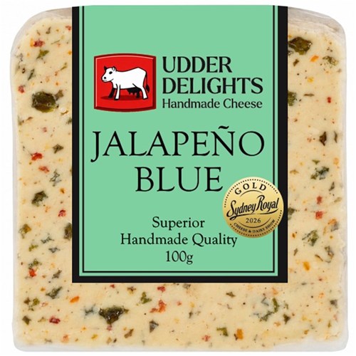 CHEESE JALEPENO BLUE 100GM(10) # UDJB100g x 10 UDDER DELIGHTS
