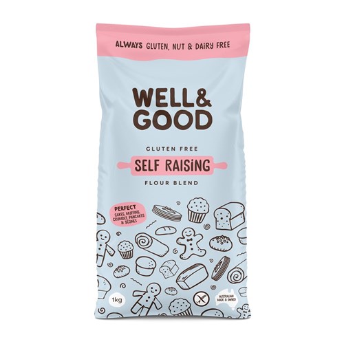 FLOUR SELF RAISING GF (4 X 1KG) # RT SR Flour WELL & GOOD